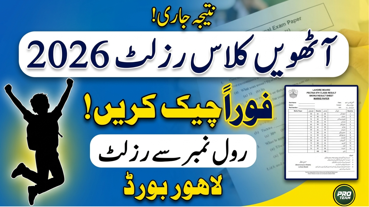 PECTAA 8th Class Result Lahore Board